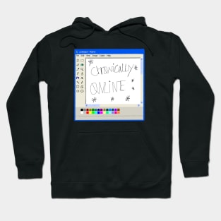 Chronically online MS Paint drawing Hoodie